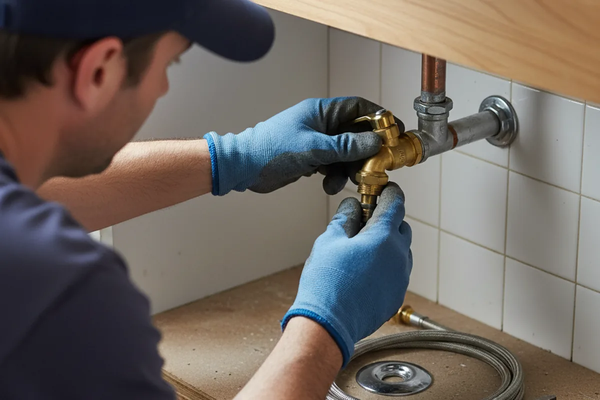 Shutoff valve and fitting work during Emergency Plumbing in Dalton